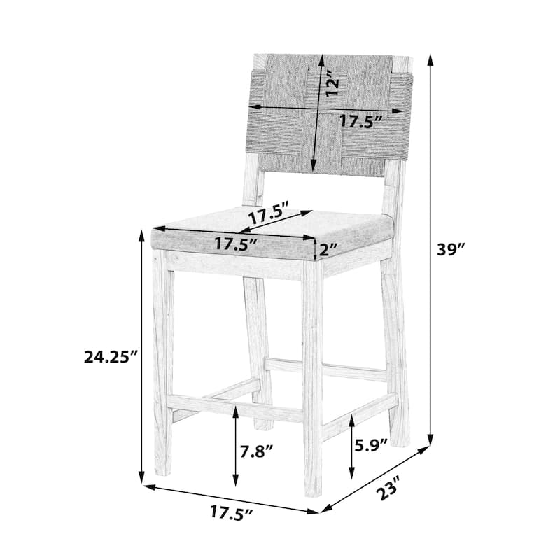 Christopher Knight Home - Amelia Woven Elegance Bar Stool with Rubberwood Frame (Set of 2)