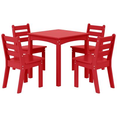 Polytrends Garden Party Kids Outdoor 5-Pieces Dining Set