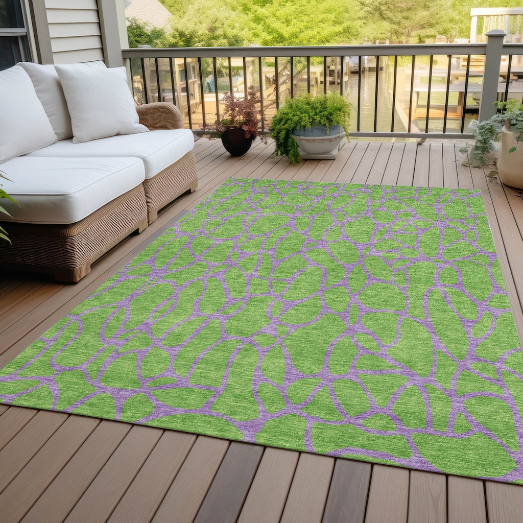 Machine Washable Indoor/ Outdoor Contemporary Chantille Rug