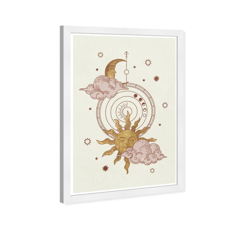 Wynwood Studio Prints Astronomy and Space El Sol & La Luna Gold and Metallic Gold Modern & Contemporary Wall Art Canvas Print