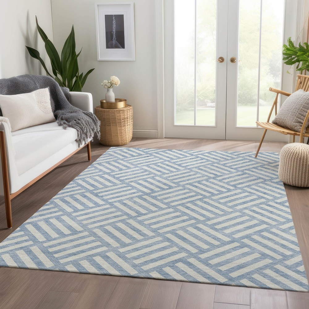 Machine Washable Indoor/ Outdoor Chantille Geo Contemporary Rug
