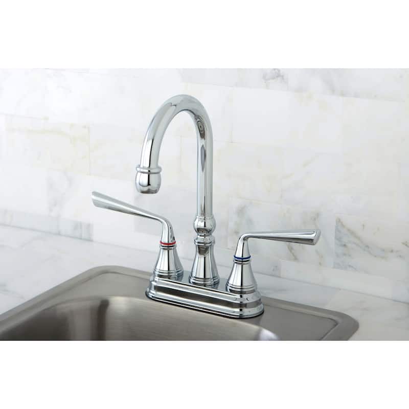 Kingston Brass Silver Sage Deck Mounted Bar Faucet with Metal Lever