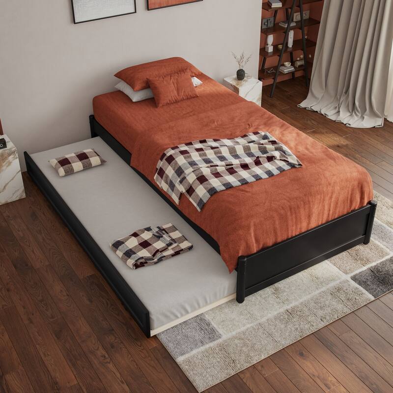 Barcelona Panel Platform Bed with Twin XL Trundle