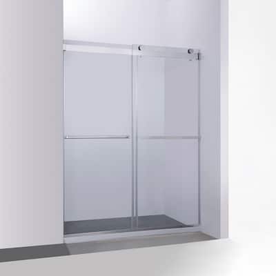 Spezia 64"W x 76"H Sliding Frameless Shower Door in Polished Chrome