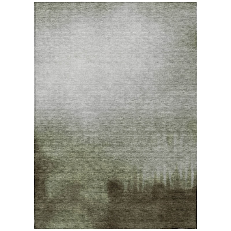 Machine Washable Indoor/ Outdoor Modern Dawn Chantille Rug