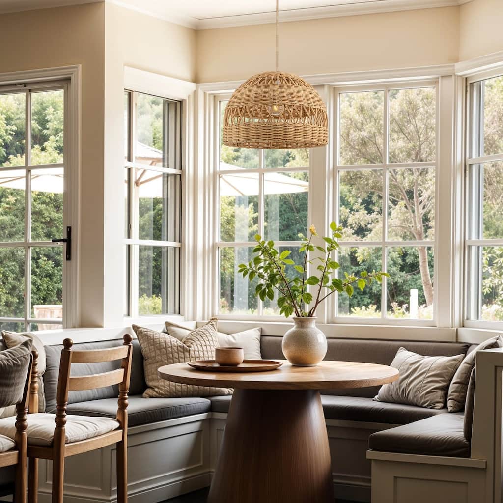 Radiant Rattan Pendant Light - Natural Dome 1-Light Handwoven Light Fixture For Modern, Transitional, Farmhouse Room Decor