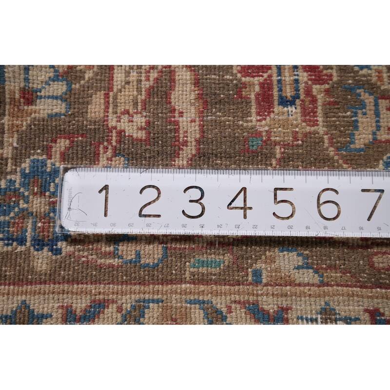 Traditional Pink Mashad Persian Vintage Rug Hand-Knotted Wool Carpet - 9'4" x 12'5"