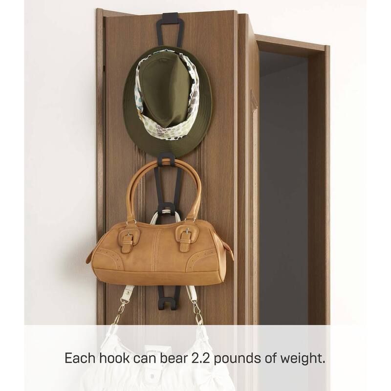 Yamazaki Home Cascading Storage Hooks, Steel, Holds 2.2 lbs - L 3.15 x W 2.95 x H 30.31 inches
