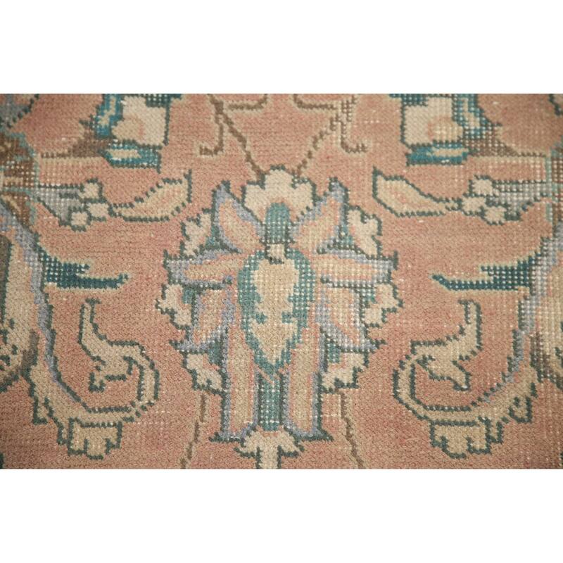 Hand Knotted Oriental 100% Wool Carpet Traditional All-Over Pink Tabriz Area Rug - 12' 4'' X 9' 2''