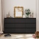 preview thumbnail 1 of 17, 63"W 9 Drawer Dresser Accent Dresser for Living Room Bedroom Chest Black
