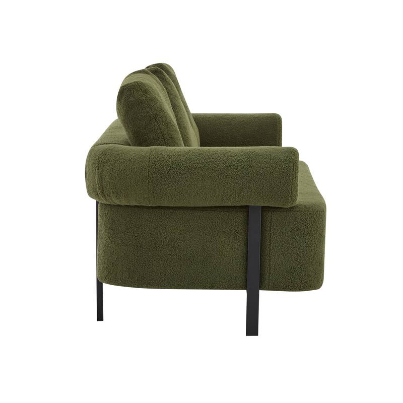 78" Modern 3-Seater Sofa Couch, Upholstered Sofa with Rolled Armrests & 3 Plush Pillows, Comfy Couch for Living Room, Bedroom