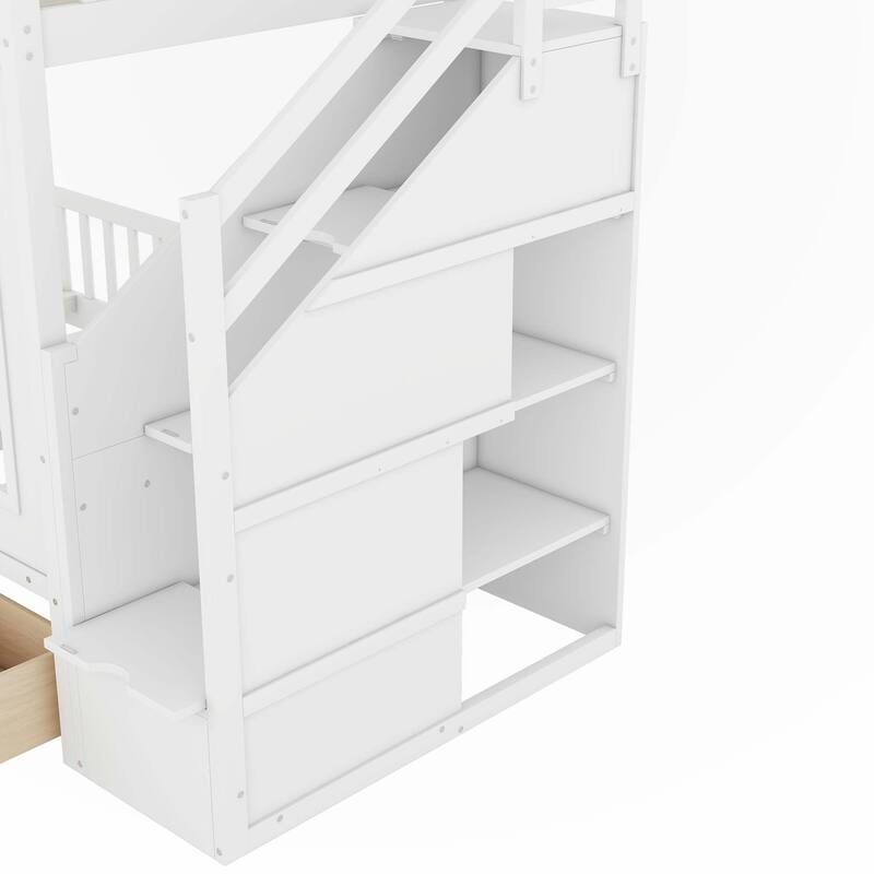 Twin-Over-Twin Bunk Bed with Changeable Table