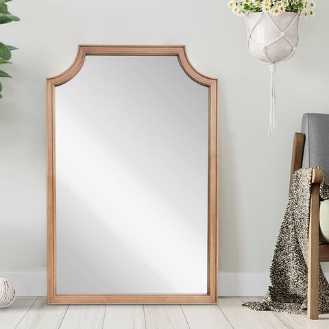 24" x 36" Rectangle Decorative French Country Farmhouse Scalloped Wood Framed Mirror