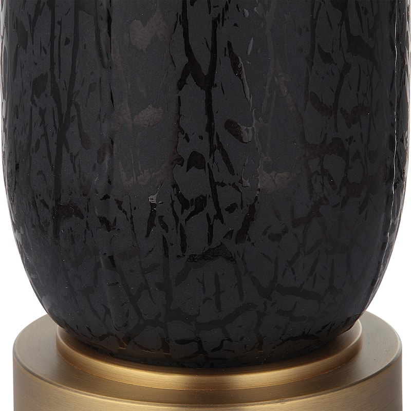 Uttermost Spyglass Black Wood Grain Table Lamp - 31"H,   Shade 10"H x 16"Dia.