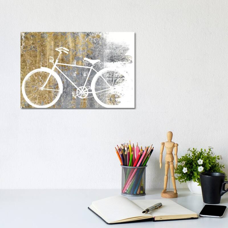 iCanvas "Gilded Bicycle" by Wild Apple Portfolio Canvas Print - 8x12x0.75