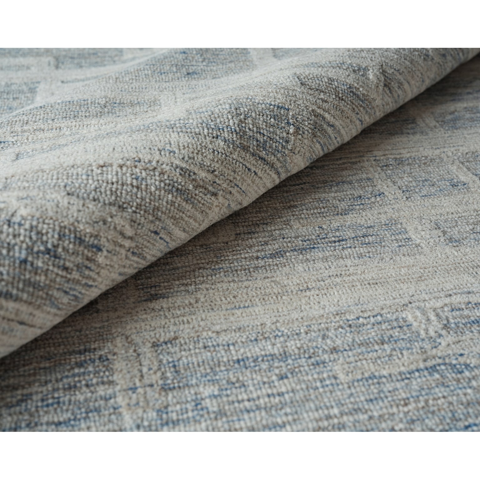 Exquisite Rugs Park City Handmade Hand-tufted New Zealand Wool on Canvas Blue/Ivory Area Rug