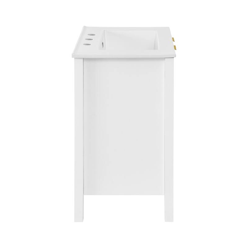 Bastille 24 In. White Bathroom Vanity With White, 3-Hole Ceramic Sink Top