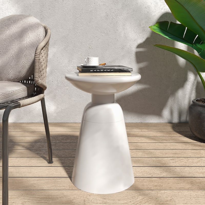 Outdoor Side Table,Cement End Tables for Patio,Garden Small Accent Decorative Stool,Table Indoor