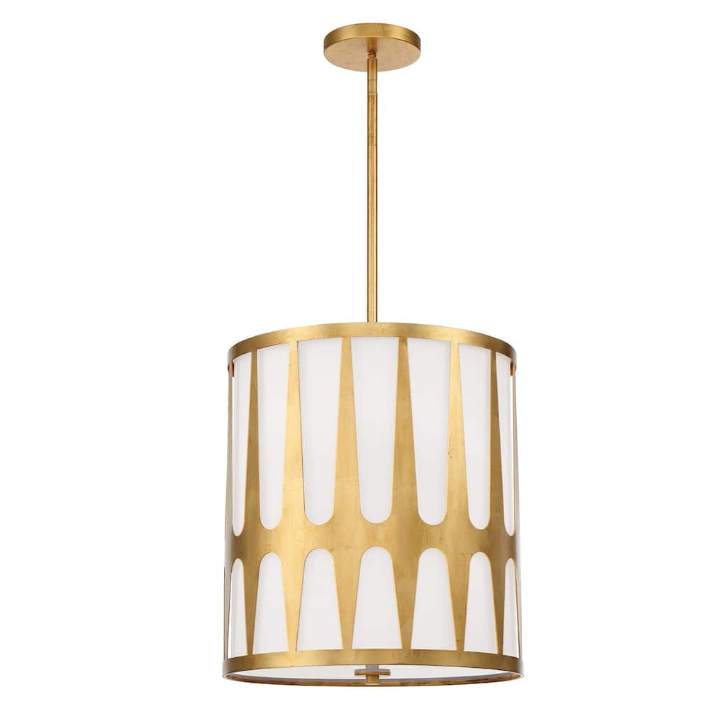 Royston 4 Light Antique Gold Pendant - 17.12'' W x 18.37'' H