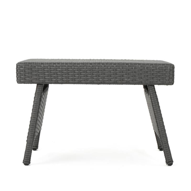 SALEM PE WICKER SNACK table - Grey
