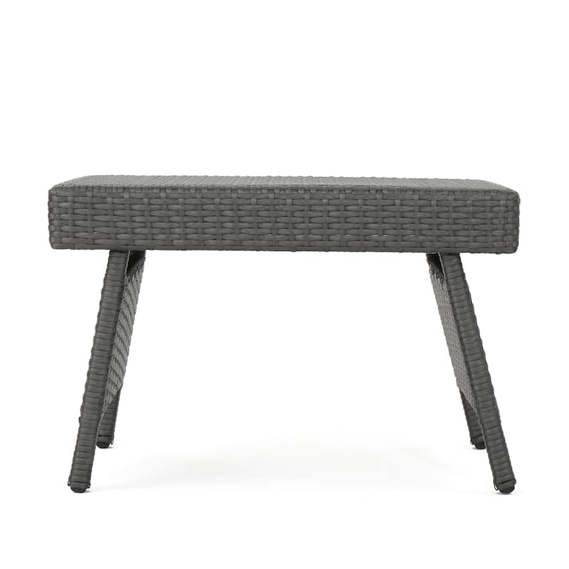 Salem Wicker Outdoor Folding Side Table by Christopher Knight Home