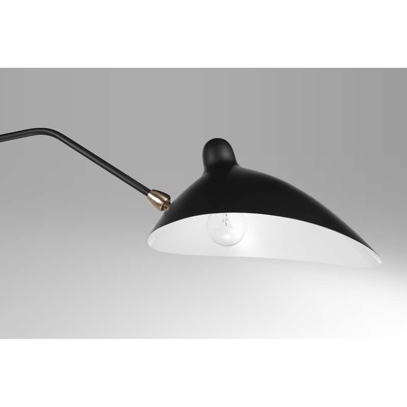 1-Light Matte Black Wall Sconce With A Black Aluminum Shade