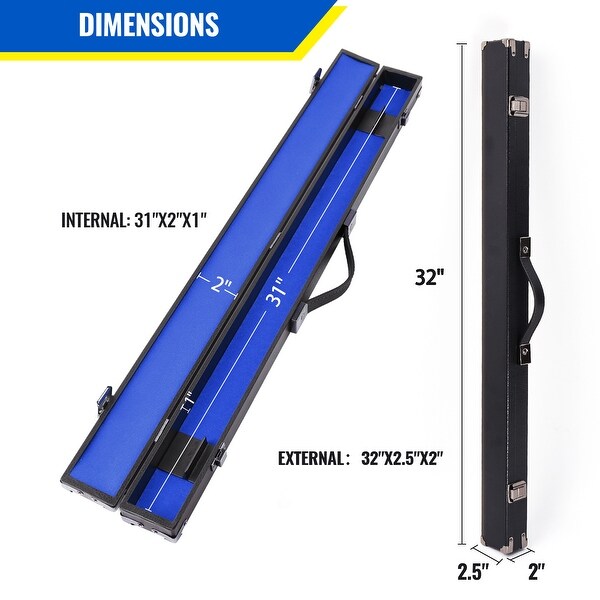 GSE™ 1x1 Hard Billiard Pool Cue Stick Hard Box. 1/2 Pool Cue
