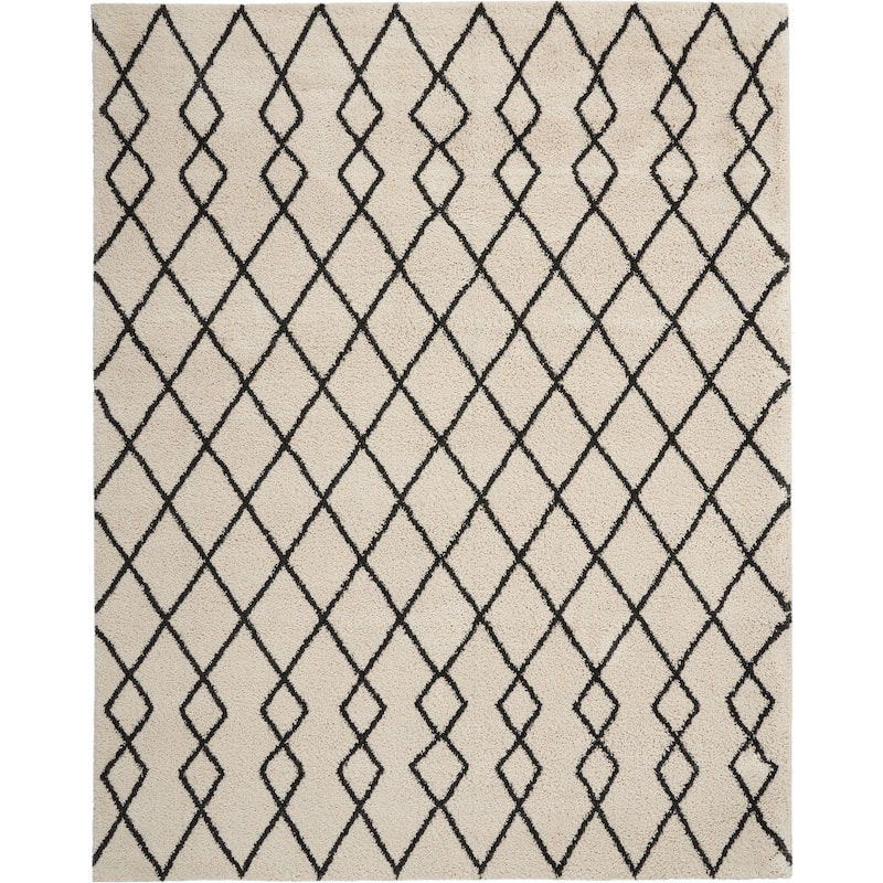 Nourison Geometric Moroccan Boho Shag Area Rug