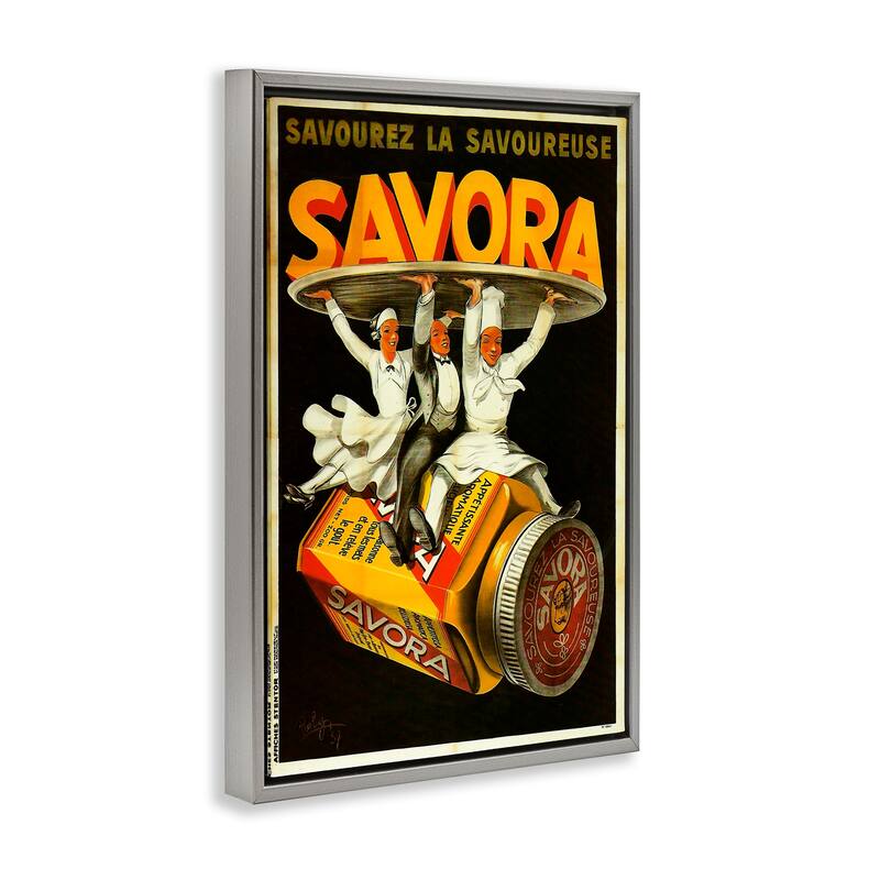Stupell Savora Kitchen Advertisement Framed Floater Canvas Wall Art Design By Marcus Jules