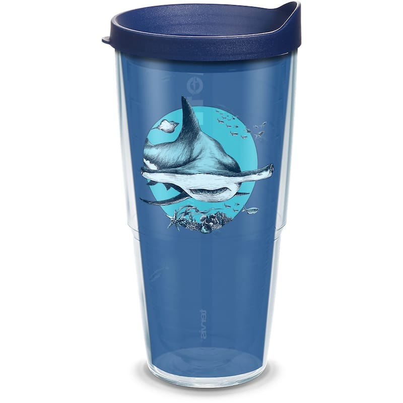 Tervis Mote Marine Aquarium Hammer Head Shark Made in USA Double Walled Insulated Travel Tumbler, Classic - 24oz