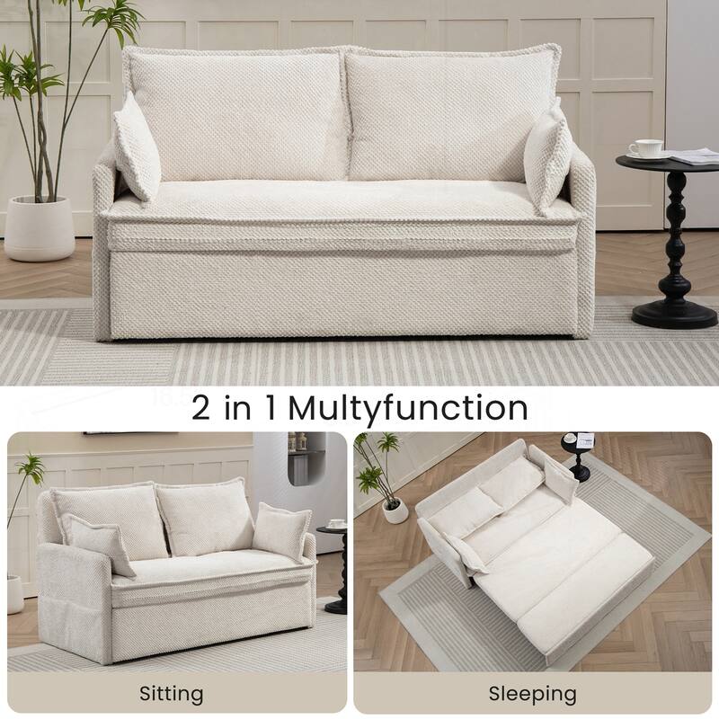 Versatile Convertible Sofa Bed with Side Storage and Charging Ports for All Spaces