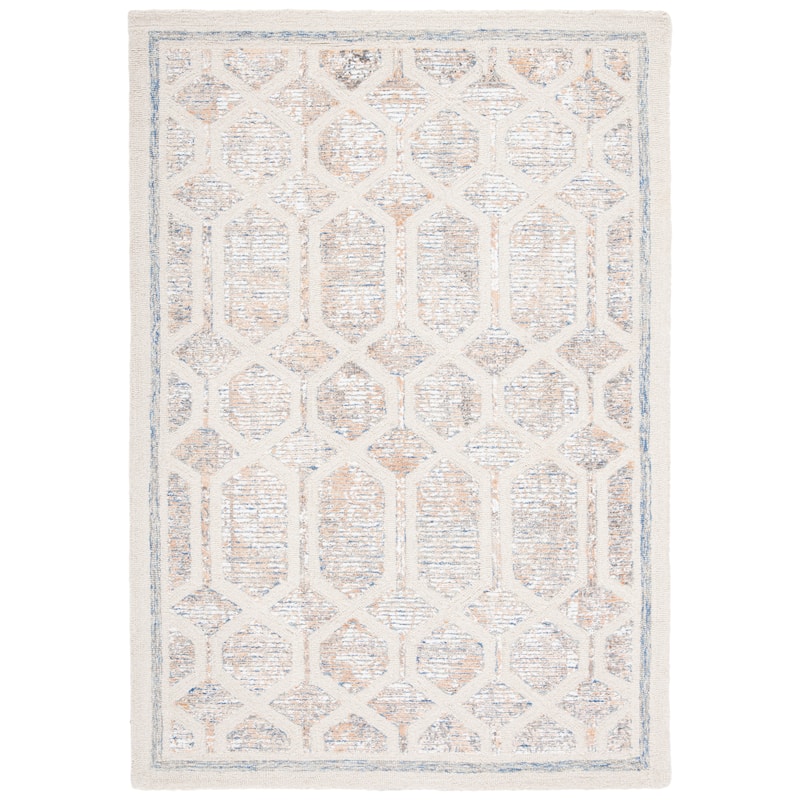 SAFAVIEH, Handmade Artistry Poulia Geometric Wool Rug - 4' x 6' - Ivory/Gold