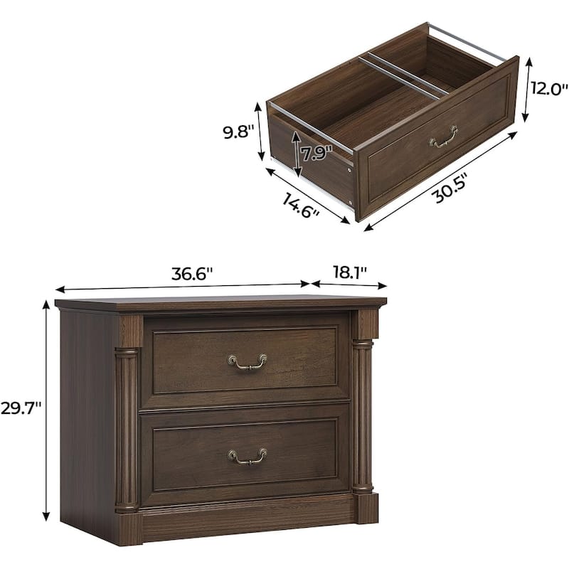 Nightstand File Cabinet Drawers Farmhouse Filing Cabinet for Letter/Legal Size