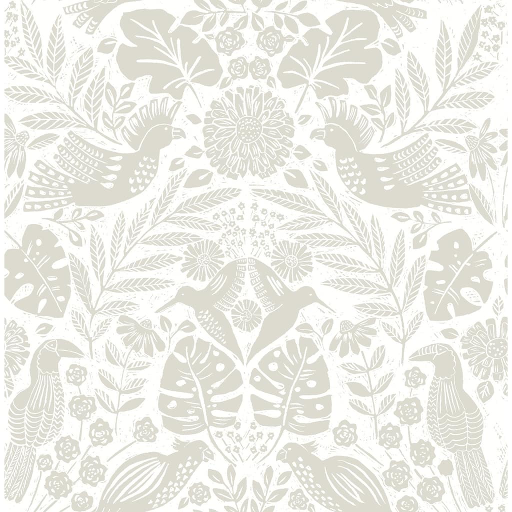 A-Street Prints Nestle Dove Bird Block Print Wallpaper