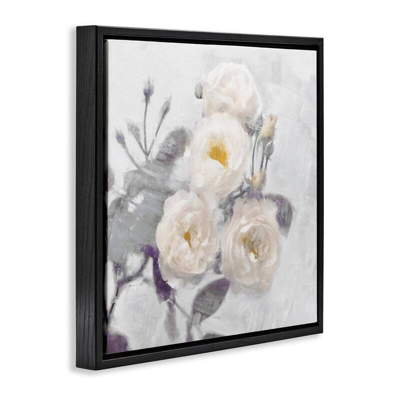 Stupell Bundle of White Blooms Framed Floater Canvas Wall Art Design By Emily Ford