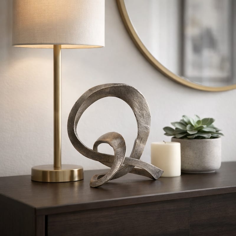 Twisted Knot Decorative Object Sculpture - Abstract Figurine Statue - 10.5"