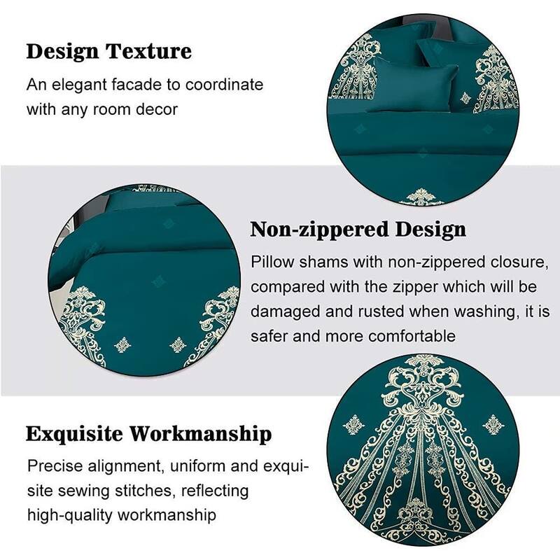 Shatex 3 piece Microfiber Bedding Comforter Set