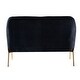 preview thumbnail 44 of 117, Barbara 43" Contemporary Velvet Loveseat Sofa with Goldtone Metal Legs by HULALA HOME