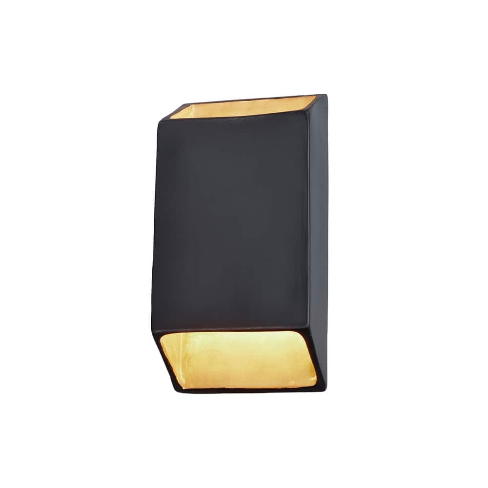 Justice Design Group Ambiance ADA Outdoor Large Ceramic Tapered Rectangle Wall Sconce with Open Top & Bottom