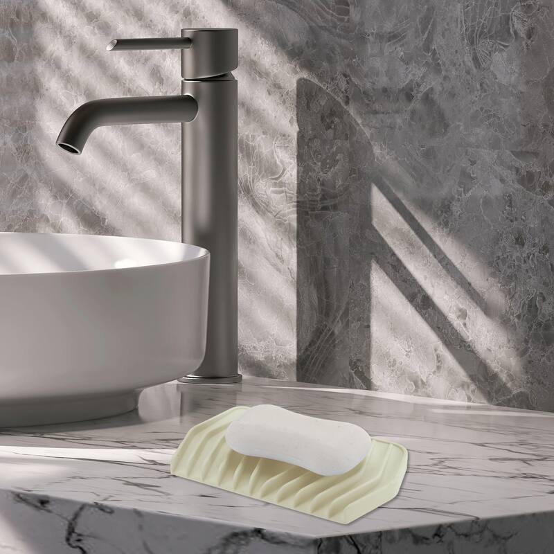 Waterproof Waterfall Soap Holder for Bathroom 1 Pc - Beige - 6.1"x3.54"x0.59"
