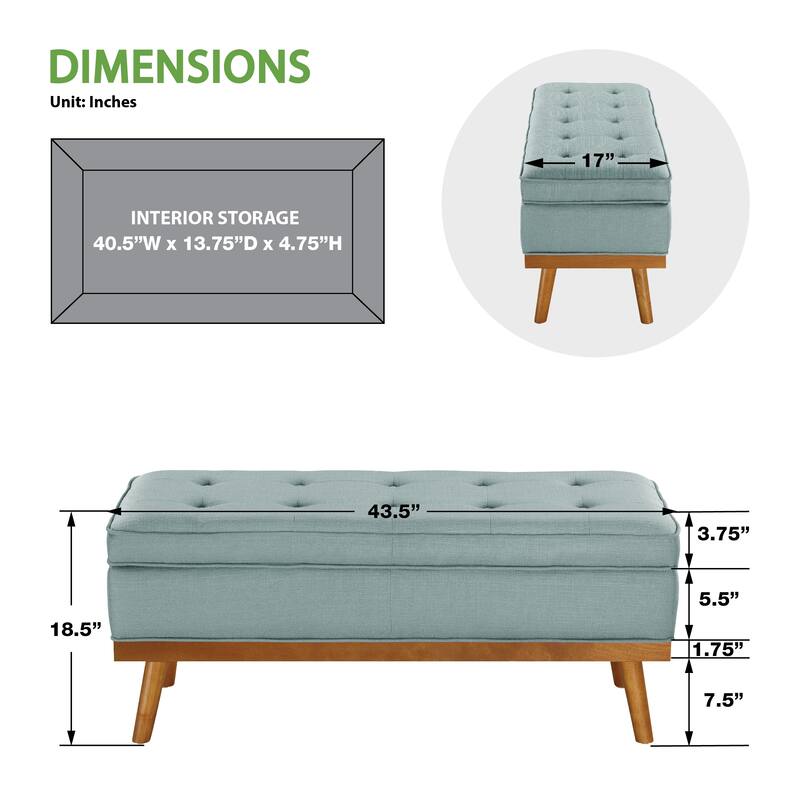Carson Carrington Sastamala Mid-century Storage Bench