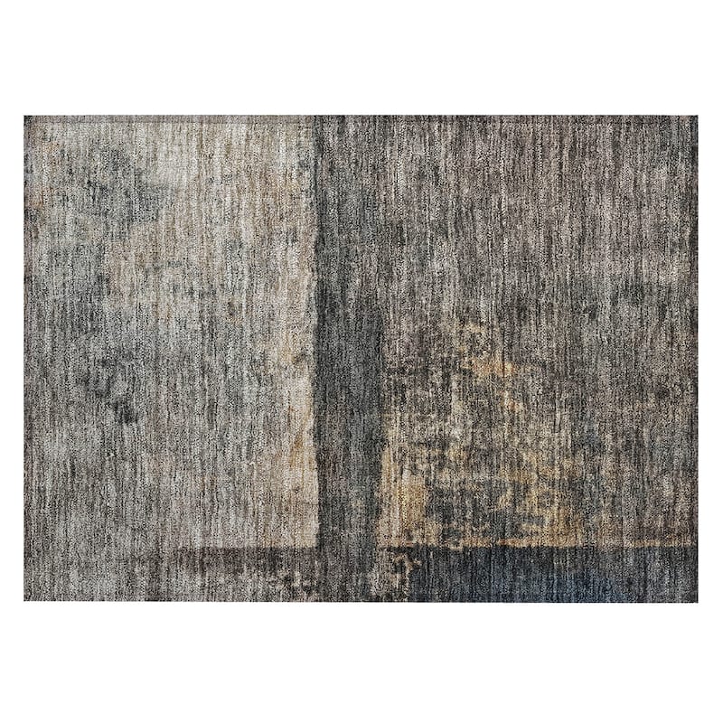 Machine Washable Indoor/ Outdoor Abstract Contemporary Chantille Rug