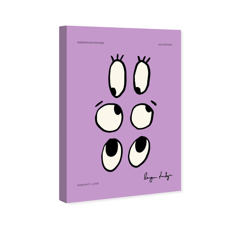 Wynwood Studio Canvas Advertising Positive Eyes Purple and Light Purple Modern & Contemporary Wall Art Canvas Print