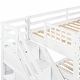 preview thumbnail 30 of 44, Twin over Full L-Shaped Bunk Bed with Ladder, Staircase, and 3 Drawers