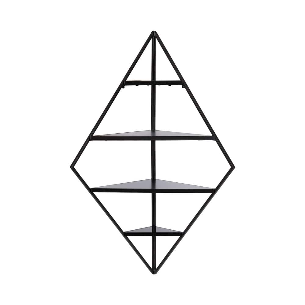 Kate and Laurel Melora Glam Metal and Wood 5-tier Corner Wall Shelf