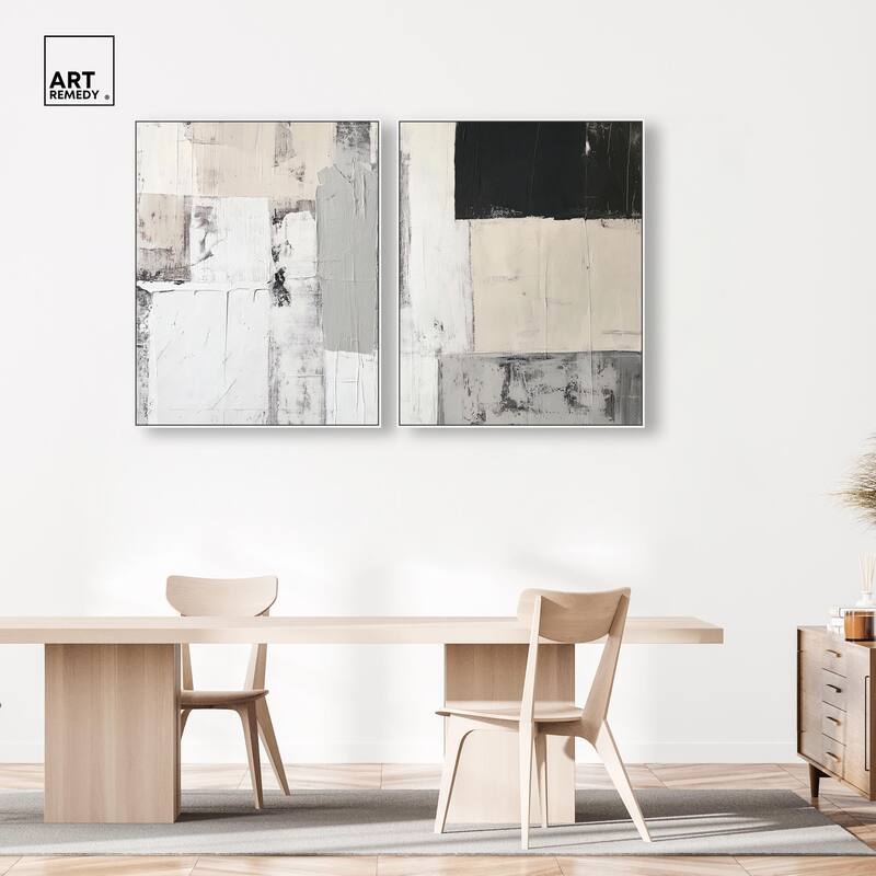 Chalk and Charcoal Canvas Set of 2 by Art Remedy