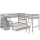 preview thumbnail 18 of 42, Twin Over Full Pine Wood L-Shaped Bunk Bed with 3-Drawers, Ladder, Staircase, Guardrails for Kids' Room, Easy Assembly, White