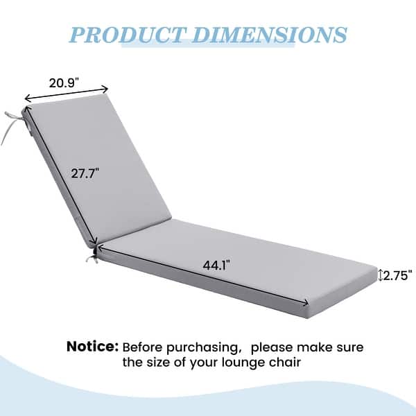 dimension image slide 15 of 20, Pellebant Outdoor Patio Chaise Lounge Cushion