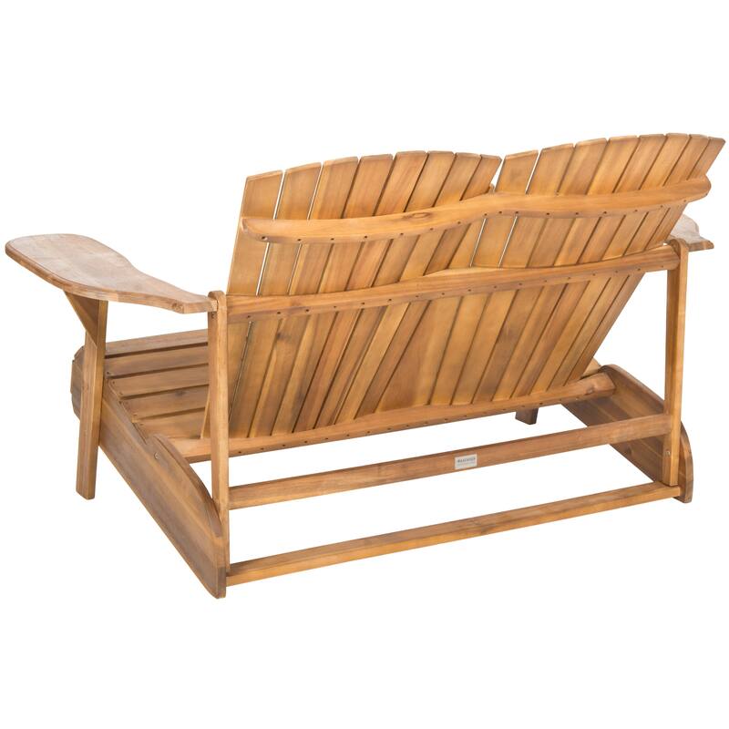 SAFAVIEH Outdoor Fanie Adirondack Acacia Wood Bench - 57Wx37Dx33H