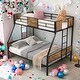 preview thumbnail 2 of 6, Twin Over FULL Metal Bunk Bed with Trundle 2-Side Ladder and Full-Length Guardrail, No Box Spring Needed